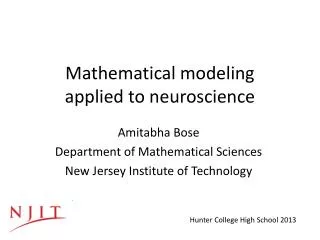 Mathematical modeling applied to neuroscience