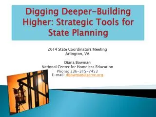 Digging Deeper-Building Higher: Strategic Tools for State Planning