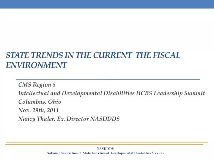 state trends in the current the fiscal environment
