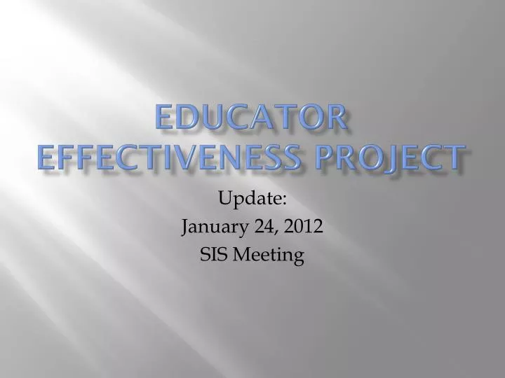 educator effectiveness project
