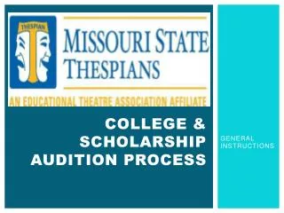 College &amp; Scholarship Audition Process