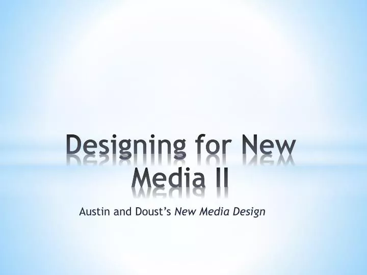 designing for new media ii