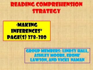 Reading Comprehension Strategy