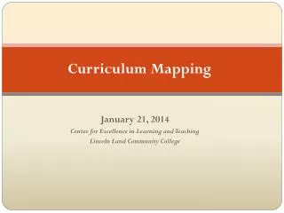 Curriculum Mapping