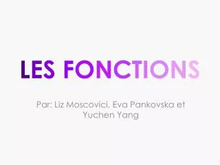 l e s f o n c t i o n s