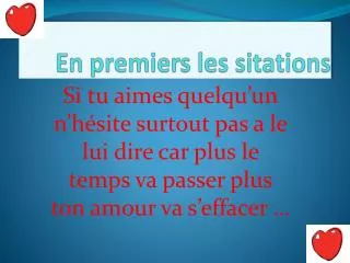 en premiers les sitations