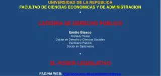 UNIVERSIDAD DE LA REPUBLICA FACULTAD DE CIENCIAS ECONOMICAS Y DE ADMINISTRACION •