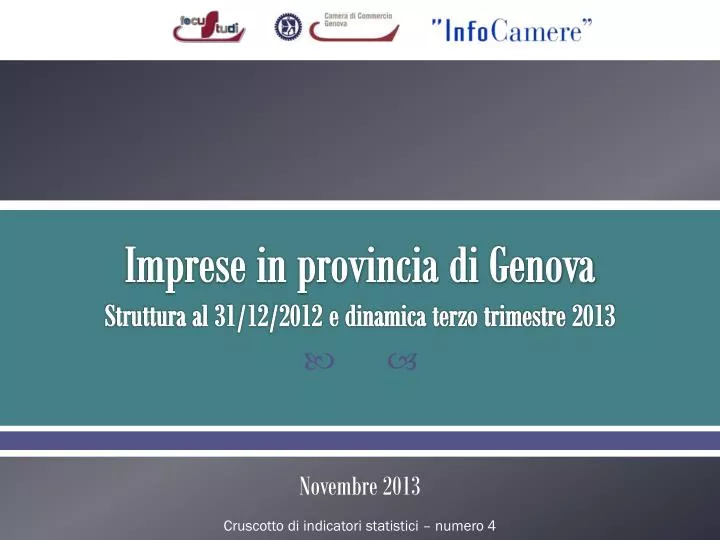 imprese in provincia di genova struttura al 31 12 2012 e dinamica terzo trimestre 2013
