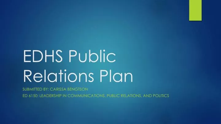 edhs public relations plan