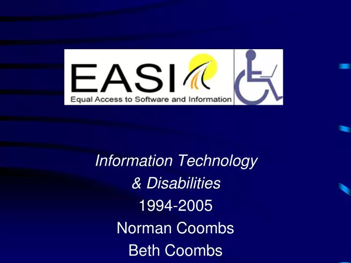 information technology disabilities 1994 2005 norman coombs beth coombs