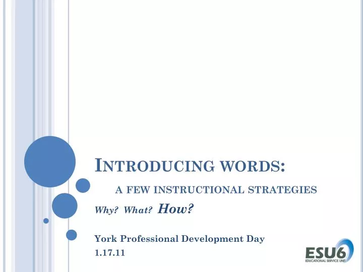introducing words a few instructional strategies
