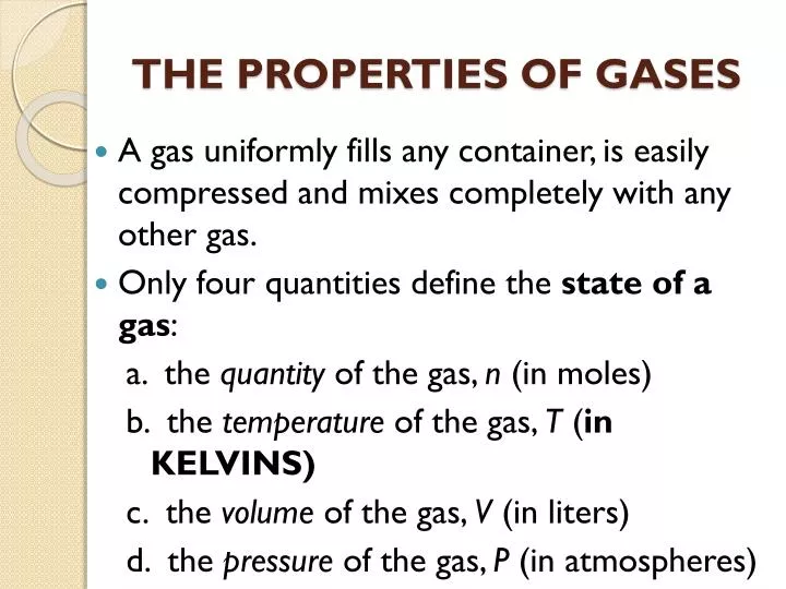 the properties of gases