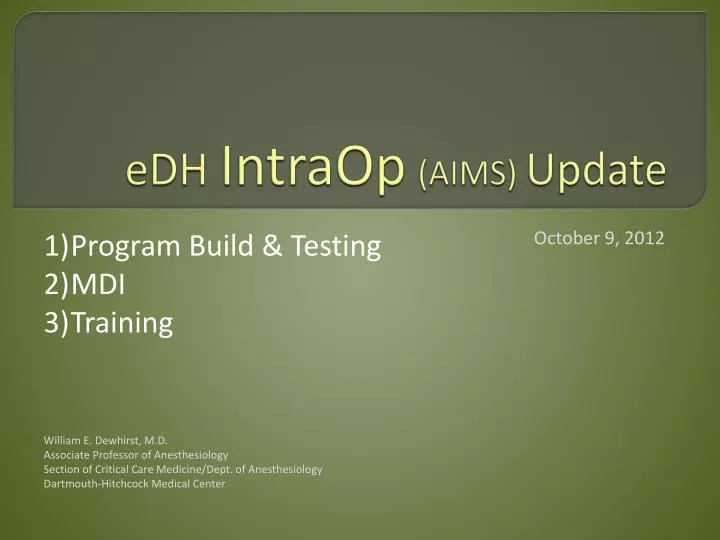 edh intraop aims update