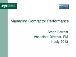 Managing Contractor Performance