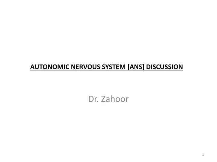 autonomic nervous system ans discussion