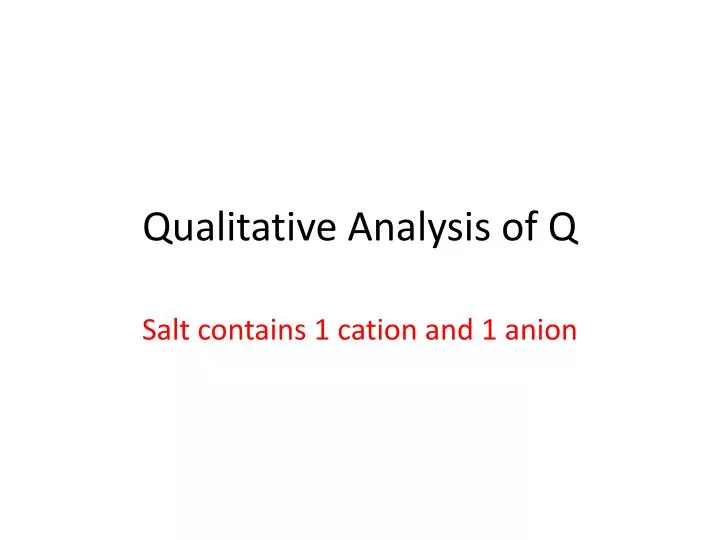 qualitative analysis of q