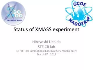 Status of XMASS experiment