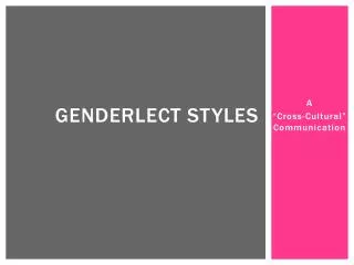 Genderlect Styles