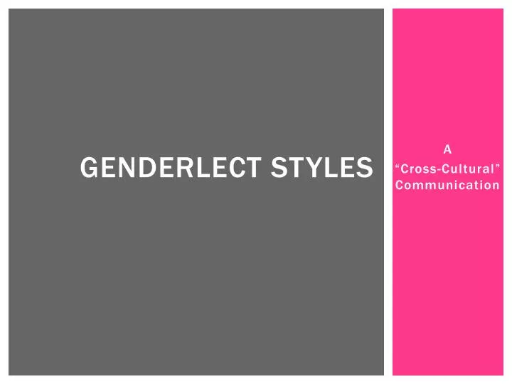 genderlect styles