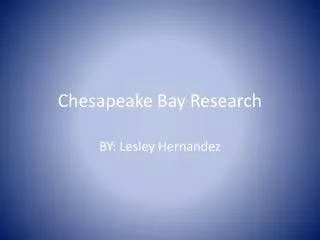 Chesapeake Bay Research