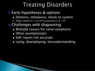 Treating Disorders