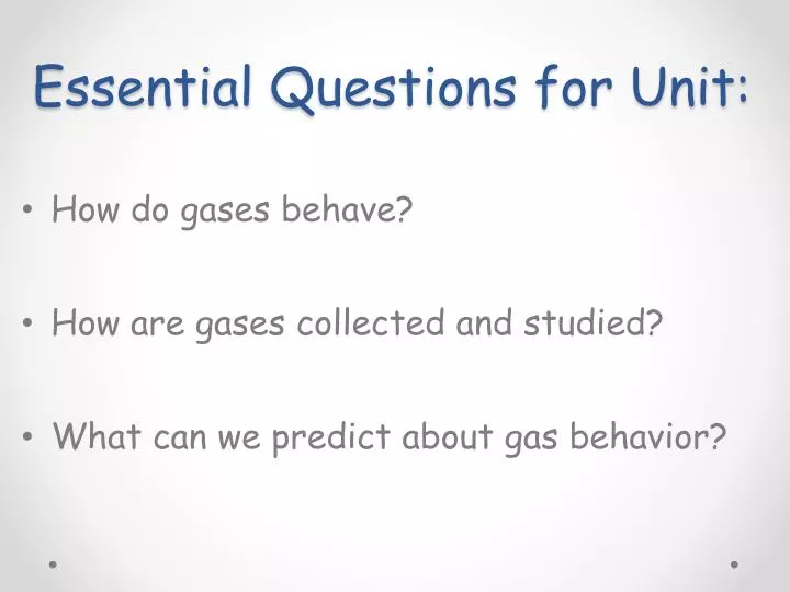 essential questions for unit