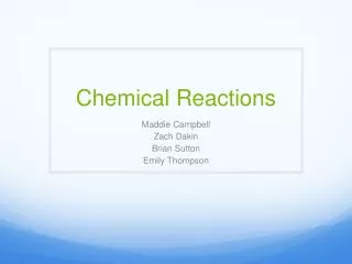 Chemical Reactions