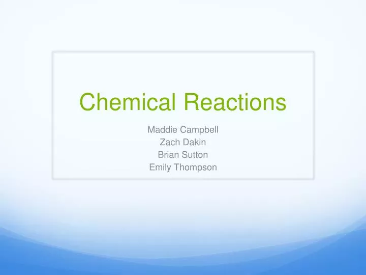 chemical reactions