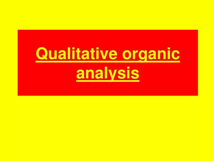 qualitative organic analysis