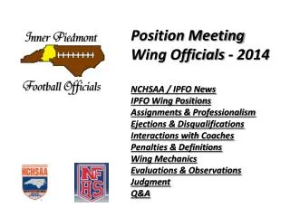 NCHSAA / IPFO News