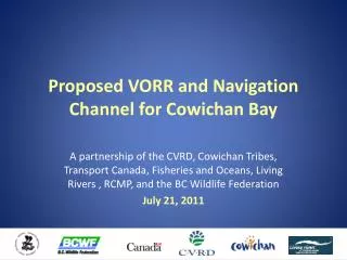 Proposed VORR and Navigation Channel for Cowichan Bay