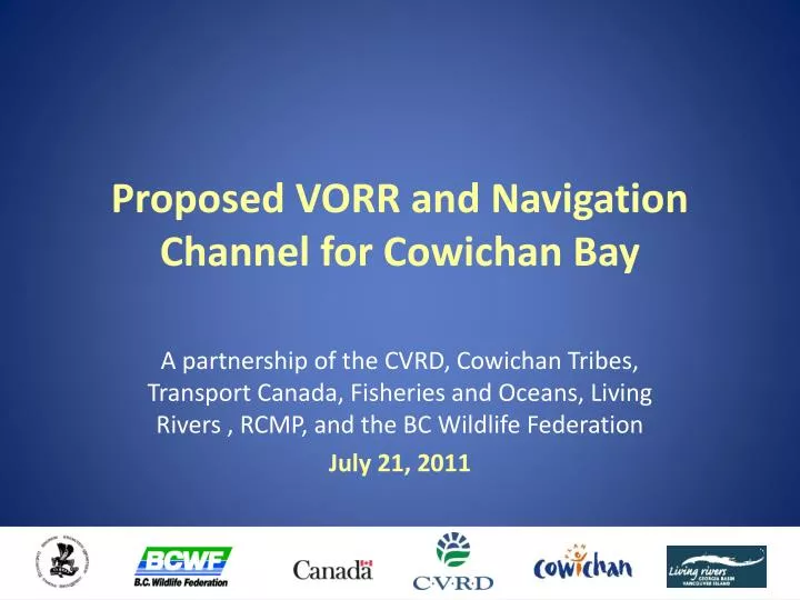 proposed vorr and navigation channel for cowichan bay