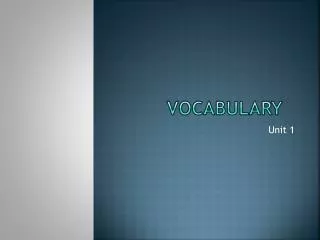 Vocabulary