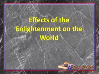 Effects of the Enlightenment on the World
