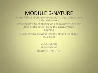 MODULE 6-NATURE