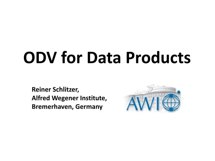 odv for data products