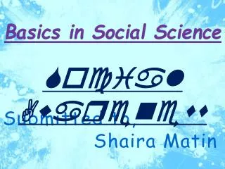 Basics in Social Science