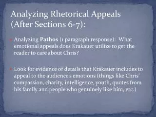 Analyzing Rhetorical Appeals (After Sections 6-7):