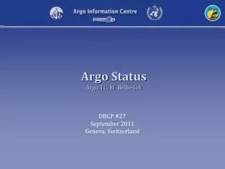 Argo Status Argo TC, M. Belbeoch