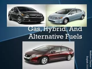 Gas, Hybrid, And Alternative Fuels