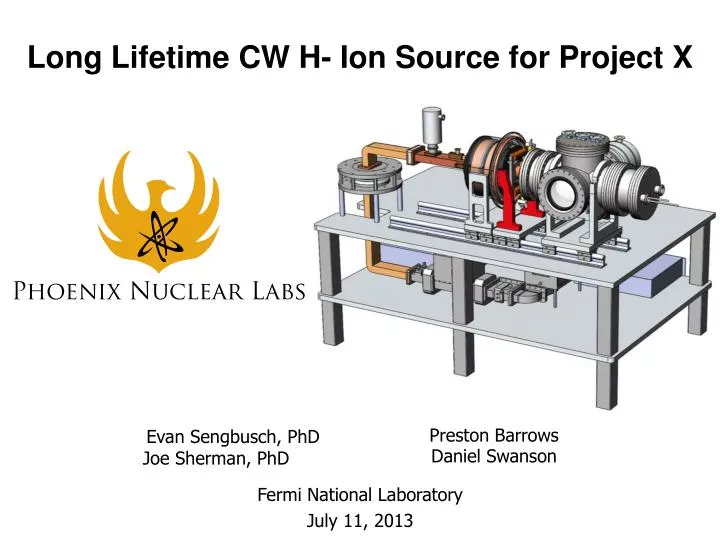 long lifetime cw h ion source for project x