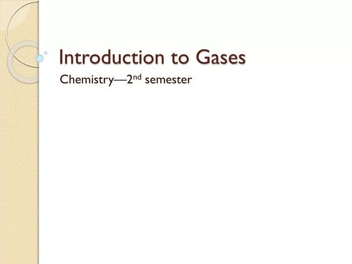 introduction to gases