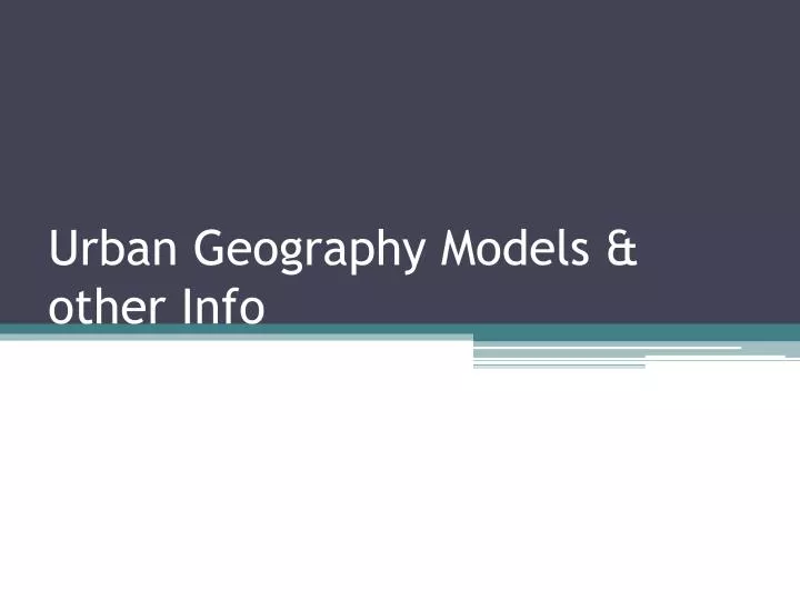 urban geography models other info