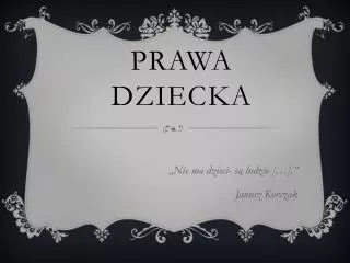 prawa dziecka