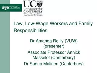 Law, Low-Wage Workers and Family Responsibilities