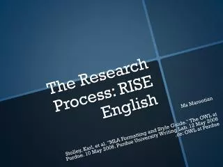 The Research Process: RISE English