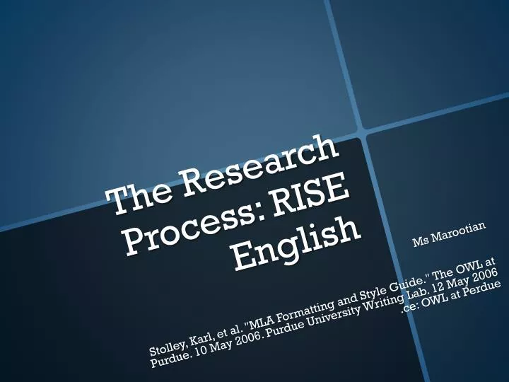 the research process rise english
