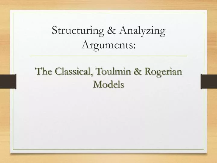 structuring analyzing arguments