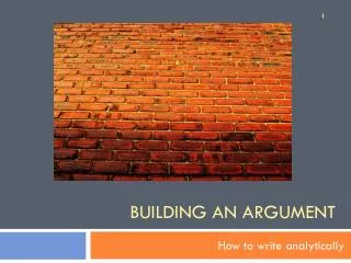 Building an Argument