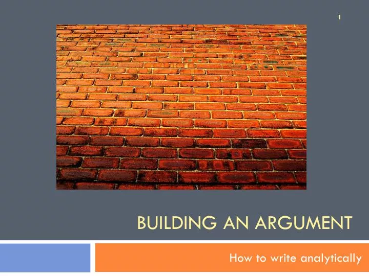 building an argument